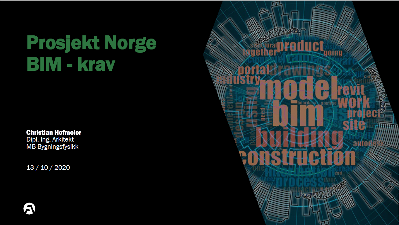 slide om BIM krav fra Prosjekt Norge