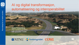 slide om AI og digital transformasjon, automatisering og interoperabilitet