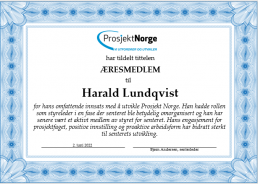 Æresmedlem diplom for Harald Lundqvist